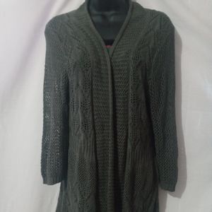 Green Knit Cardigan Large